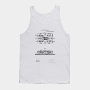 Electric Railway Motor Vintage Patent Hand Drawing Tank Top